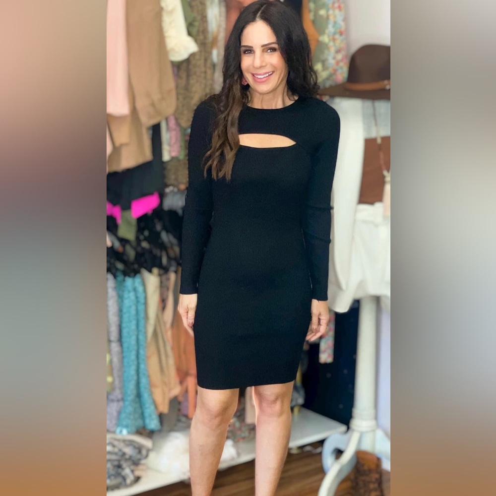 Peek-a-Boo top Sweater dress #nwt